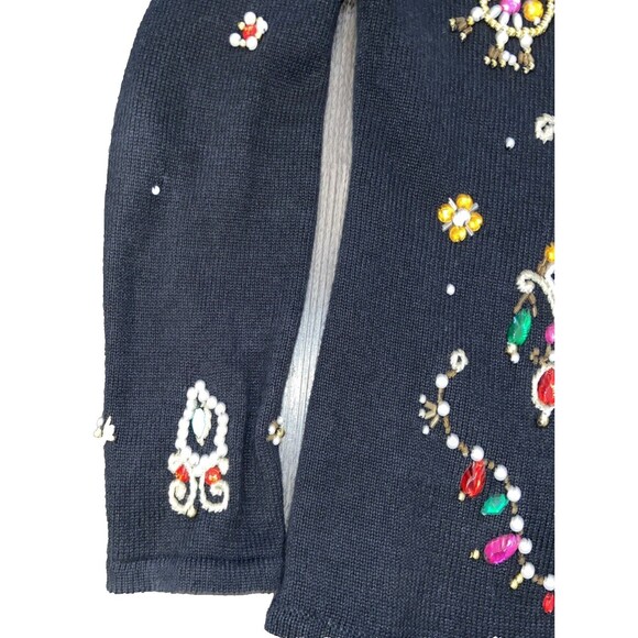 K.I.K.I.T S Christmas Sweater Size Large Beaded - Picture 4 of 16